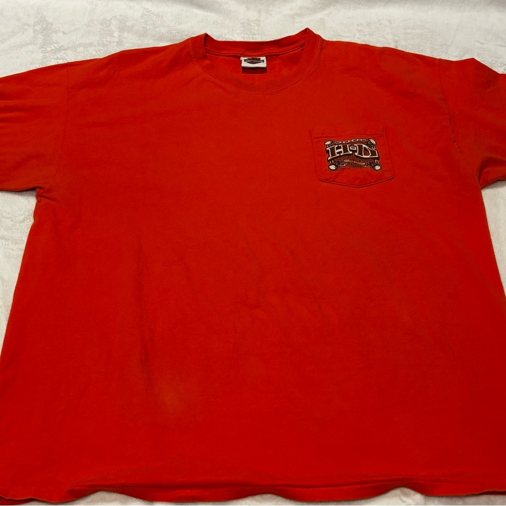Harley Davidson Eagle HD Pocono Mountains Orange T-shirt 2XL Authentic Vintage